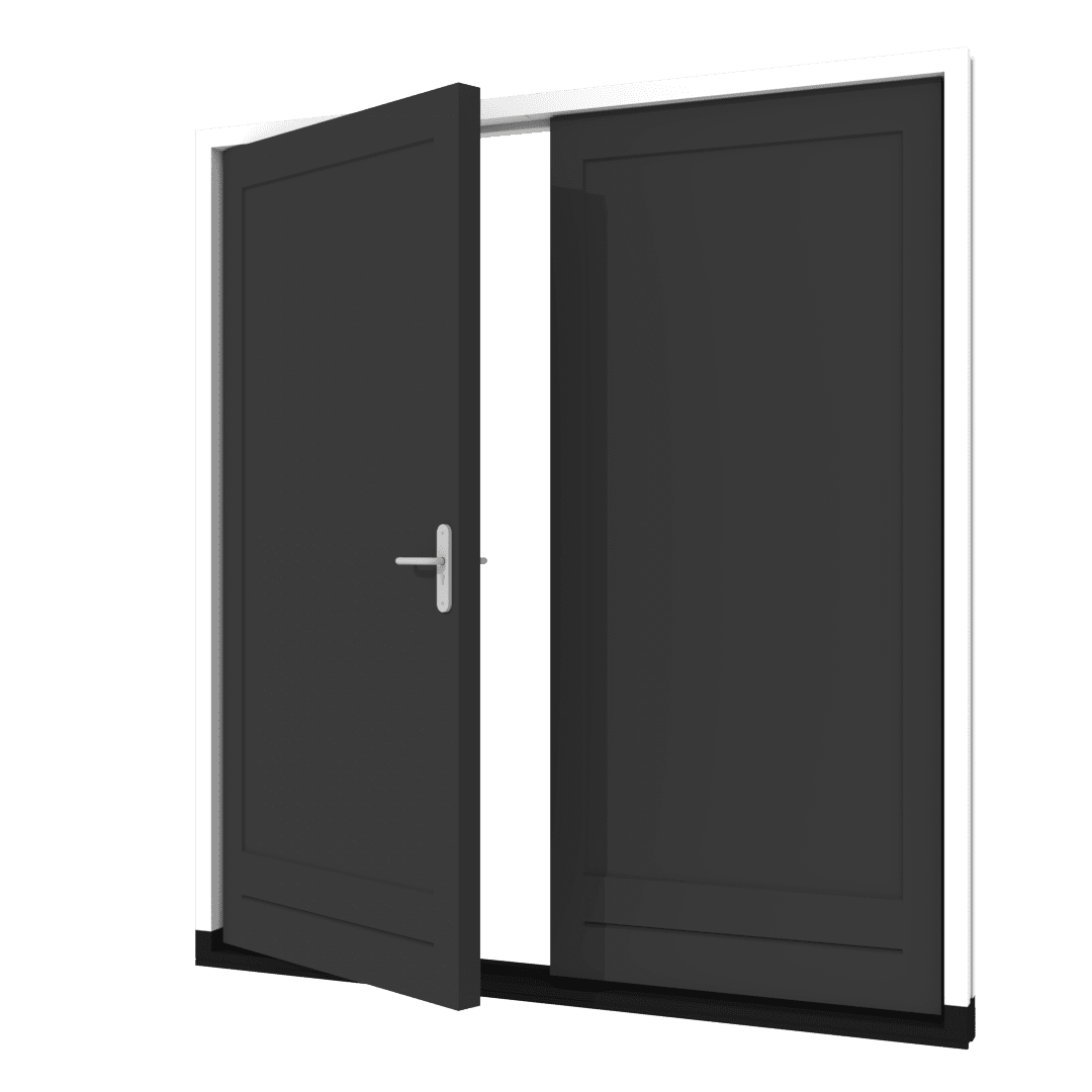 Houten garagedeur met vlak paneel en tijdloos strak design van Provix